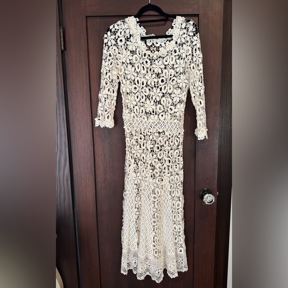 Free People white crochet style bohemian dress